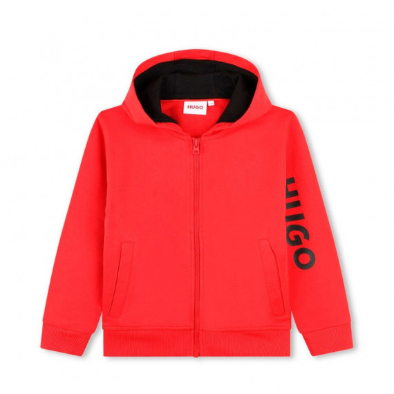 Sudadera con Capucha y Cremallera con Logo en la Manga Kids  HUGO BOSS