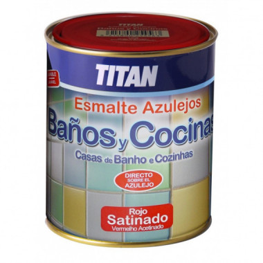 Pintura Titan Esmalte Azulejos Baños y Cocinas Satinado Arena 1414  750 Ml