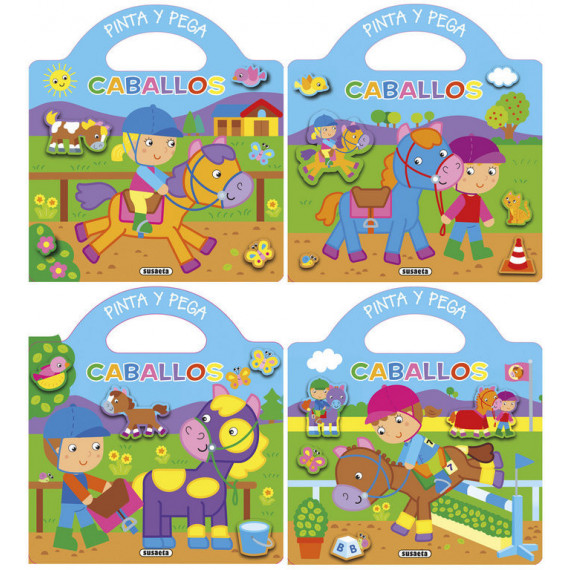 Pinta y Pega Caballos 4 Titulos Pinta y Pega Caballos 4 Titulos