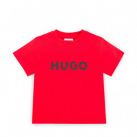Camiseta en Punto de Algodón con Logo Estampado Kids  HUGO BOSS