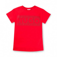 Vestido Estilo Camiseta con Ilustración de Logo con Tachuelas Kids  HUGO BOSS