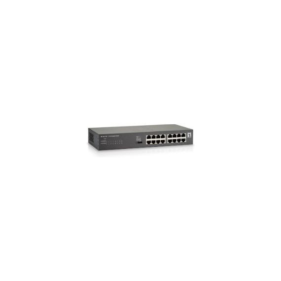 Switch LEVELONE 16P 10/100/1000 Negro (GEU-1621)