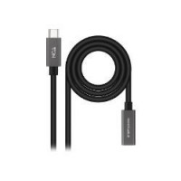 Nanocable Usb-c/m a Usb-c/h 0.5M Negro (10.01.4400)  NANO