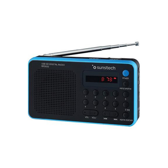 SUNSTECH Radio Am/fm Portatil Digital RPDS32 Azul