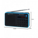 SUNSTECH Radio Am/fm Portatil Digital RPDS32 Azul