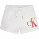 Gradient Logo Shorts Bright White  CALVIN KLEIN