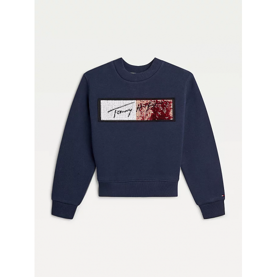 Sequins Flag Sweatshirt Twilight Navy  TOMMY HILFIGER