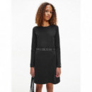 Shadow Logo Ls Skater Dress Ck Black  CALVIN KLEIN