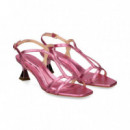 Sandlia Bebe Piel Metalizada Fucsia  VICENZA