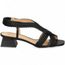 Sandalia Bebe Trenzada Piel Negro  VICENZA