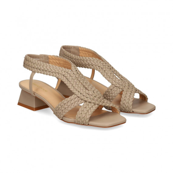 Sandalia Bebe Trenzada Piel Beige  VICENZA