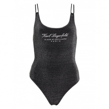KARL LAGERFELD - Hotel Karl Lurex Swimsuit - 999 - 240W2212/999