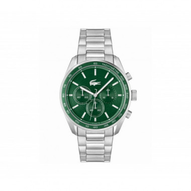 Reloj Plateado E/verde  LACOSTE