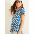 Camisas y Tops Camiseta XANTIK Easy M/c Navy Daisy