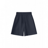 Pantalones Shorts YERSE Romina Doble Gasa Navy