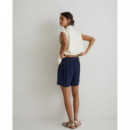 Pantalones Shorts YERSE Romina Doble Gasa Navy