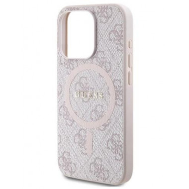 GUESS Funda Iphone 15 Pro Max Trasera con Anillo Carga Magsafe Rosa