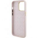 GUESS Funda Iphone 15 Pro Max Silicona Rosa con Logo Brillante