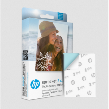 Papel Fotográfico Autoadhesivo HP Sprocket Premium Zink de 2" X 3" (20 Hojas)