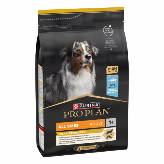 Pplan Dog Ad. Light/st Pesc. Blanco 3 Kg  PROPLAN