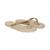 Havaiana Slim Gliter Beige+oro  HAVAIANAS