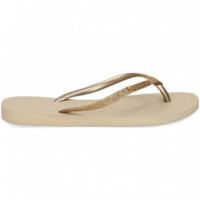 Havaiana Slim Gliter Beige+oro  HAVAIANAS