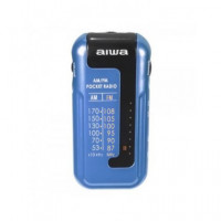 AIWA Mini Radio de Bolsillo Am/fm Stereo R-22BL Azul con Clip y Auriculares