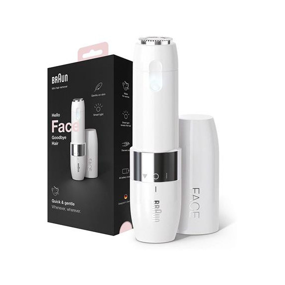 BRAUN Mini Afeitadora Facial a Pilas FS1000 Blanco con Luz