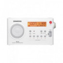 SANGEAN Radio Digital Am/fm PR-D7 Hedonic 70 Blanca Alarma,con Alimentador