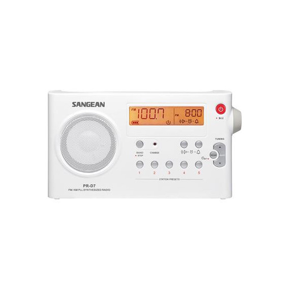 SANGEAN Radio Digital Am/fm PR-D7 Hedonic 70 Blanca Alarma,con Alimentador