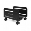 TOOQ Soporte para Cpu con Ruedas Metal UMCS0004-B Negro