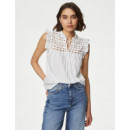 Blusa de Manga Corta con Detalle de Crochet  MARKS AND SPENCER