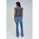 Camisetas Mujer Camiseta SALSA JEANS Rayas con Botones Dorados Navy