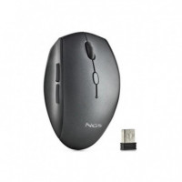 Raton NGS Bee Black Ergonomico Wireless Silent Black