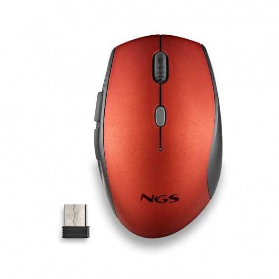 Raton NGS Bee Red Ergonomico Wireless Silent Red