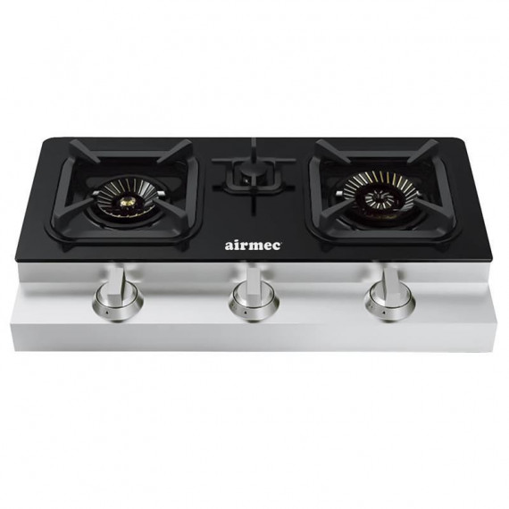 Cocina Gas Cristal Templado AIRMEC 3 Fuegos