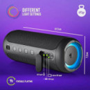 Altavoces NGS Roller Furia 2 Rgb Portatil Waterproof IPX7/BT/USB/AUX Black