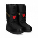 1/2 Bota Presky Nylon Oro+negro  LOVE MOSCHINO