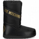 1/2 Bota Presky Nylon Oro+negro  LOVE MOSCHINO