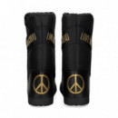 1/2 Bota Presky Nylon Oro+negro  LOVE MOSCHINO