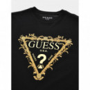 Camiseta con Triángulo Logo de GUESS