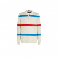 Sueter Cable Stripe L/s Rugby  TOMMY HILFIGER