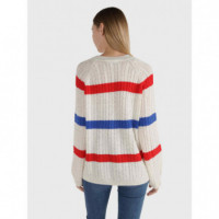 Sueter Soft Wool Ao Cable Stp C-nk  TOMMY HILFIGER