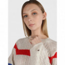 Sueter Soft Wool Ao Cable Stp C-nk  TOMMY HILFIGER