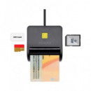 AISENS Lector Tarjeta Dni y Sd/micro Sd 2.0 ASCR-SN025D-BK