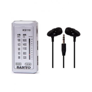 SANYO Radio Analogica Portatil Am/fm KS110 con Auriculares