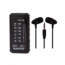 SANYO Radio Analogica Portatil Am/fm KS110N Negro con Auriculares