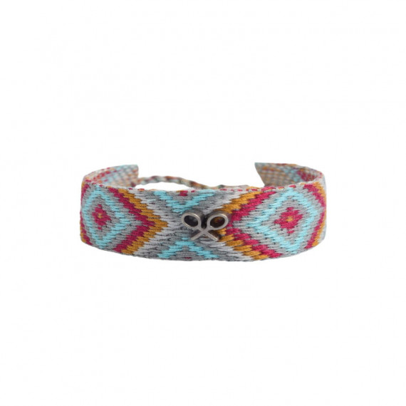 Accesorios SILBON Hombre Pulsera SILBON Etnica Multicolor Celeste