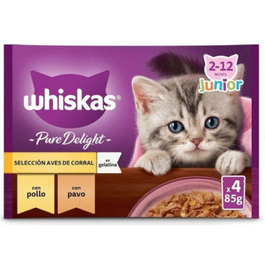 Whiskas Pure Delight Junior Aves 4*85 Gr  MARS