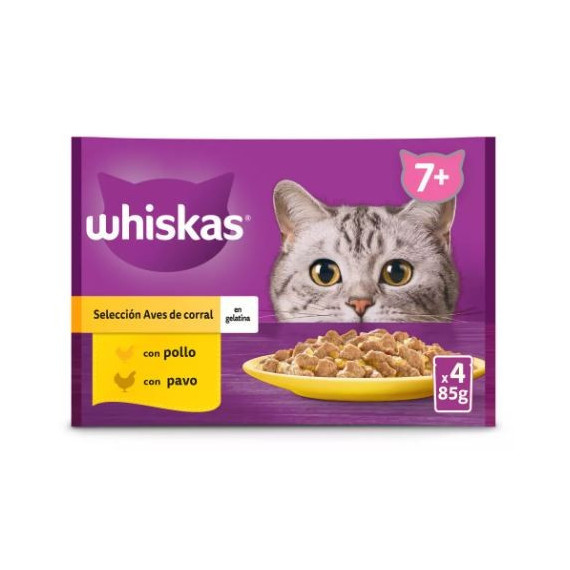 Whiskas Pack +7 Seleccion Aves 4*85GR  MARS